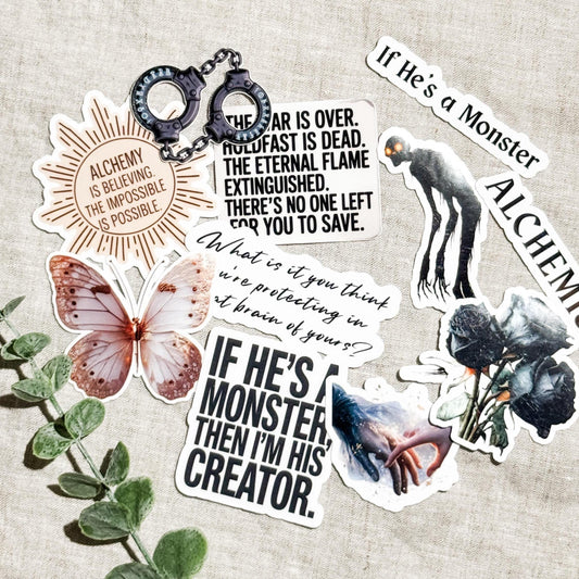 Dark Romance Sticker Pack, 10 Bookish Vinyl Decals for Kindle by The Sticker Era