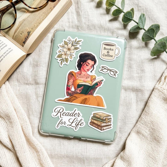 Tattooed Princess Reading Sticker | Bookish Vinyl Decal | Romantasy Kindle Decal | Booktok Reader Gift by The Sticker Era