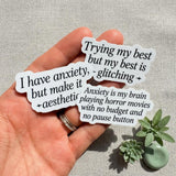 Mental Health Sticker Pack: Relatable Anxiety Humor, Neurodiversity Self-Love by The Sticker Era