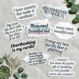 Mental Health Sticker Pack: Relatable Anxiety Humor, Neurodiversity Self-Love by The Sticker Era