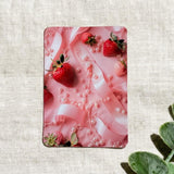 Strawberry Coquette Kindle Insert | Pink Pearl Aesthetic E-Reader Skin by The Sticker Era