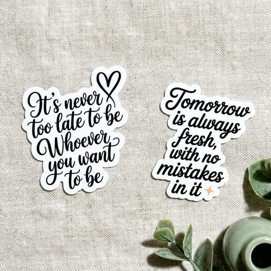 Motivational Sticker Set: Self-Growth Affirmations, Waterproof Vinyl 2-Pack by The Sticker Era