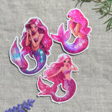 Mermaid Sticker Pack, Pink Bookish Vinyl Decals, Romantasy Reader Gift, Kindle Laptop Journal Set by The Sticker Era