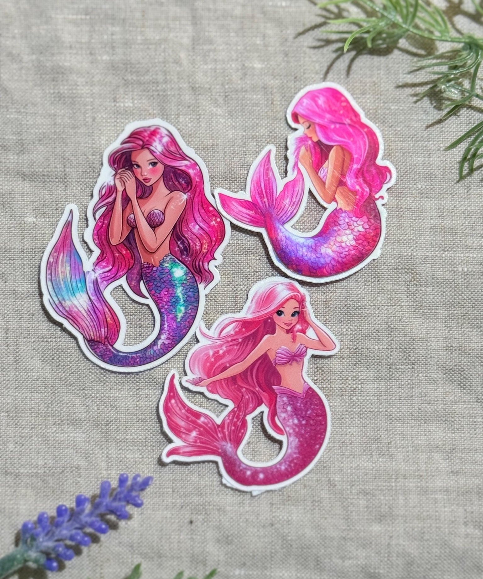 Mermaid Sticker Pack, Pink Bookish Vinyl Decals, Romantasy Reader Gift, Kindle Laptop Journal Set by The Sticker Era