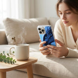 Blue dragon phone insert flat lay with glasses and notebook for bookish readers by The Sticker Era