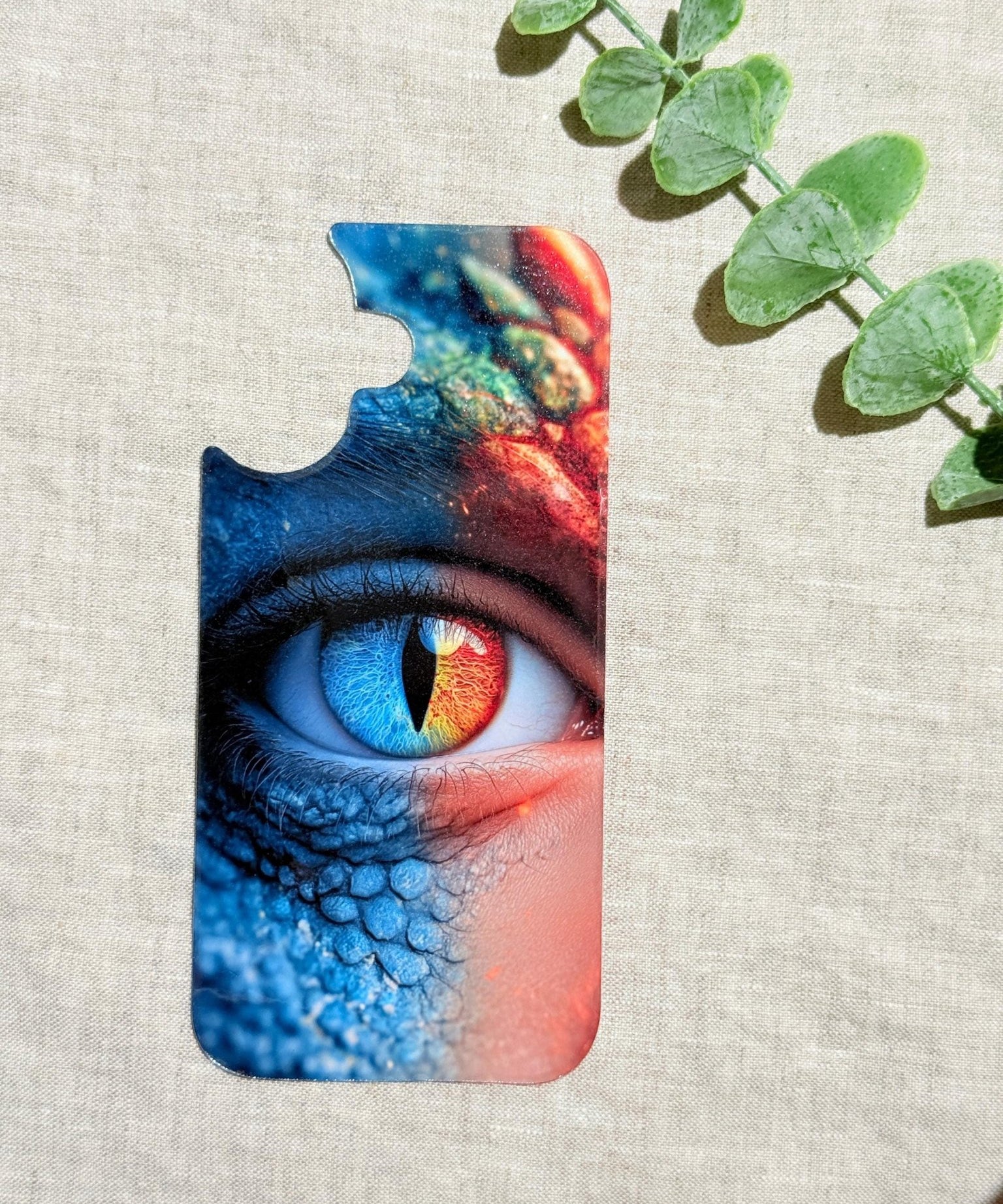 Dragon Eye Phone Case Insert, Fantasy Fire & Ice Clear Case Art for iPhone by The Sticker Era
