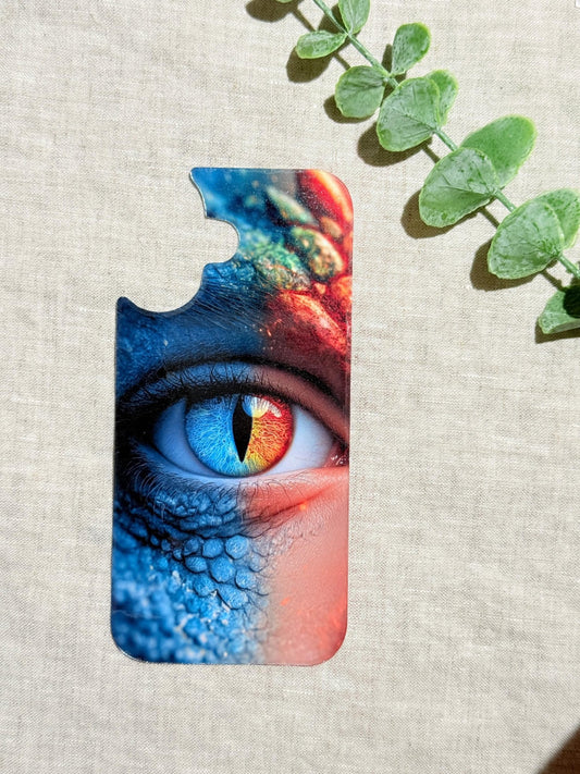 Dragon Eye Phone Case Insert, Fantasy Fire & Ice Clear Case Art for iPhone by The Sticker Era
