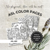 Adult Coloring Book Printable, ASL Sign Language Art, 62 Pages PDF Bundle, Instant Download by The Sticker Era