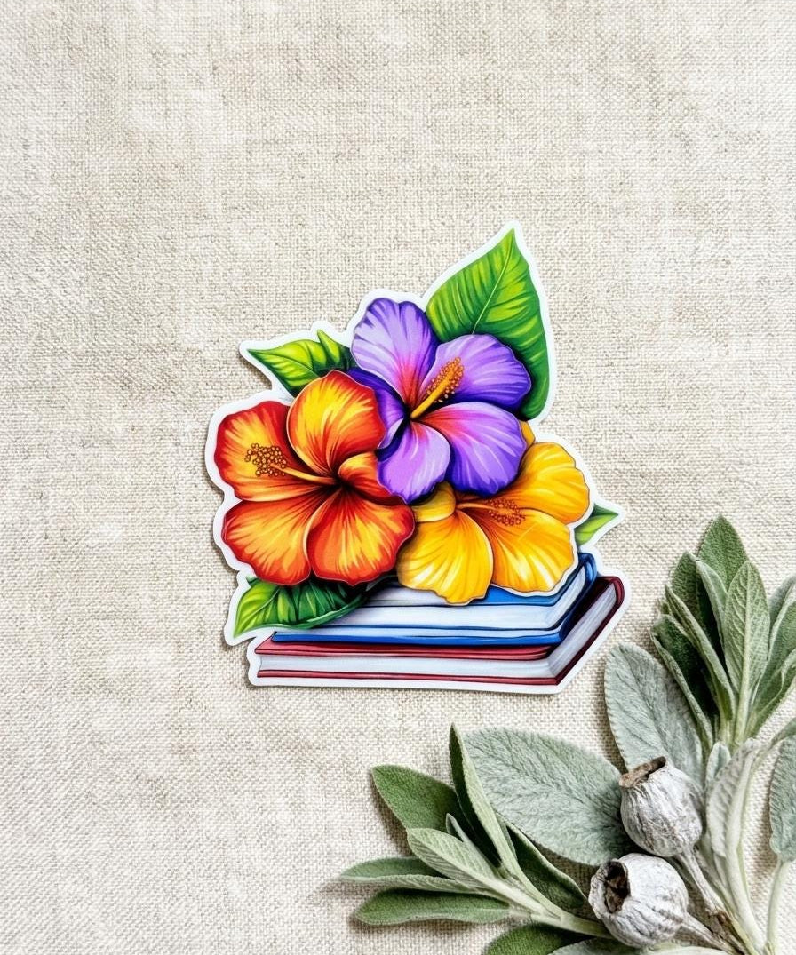 Hawaiian Hibiscus Sticker Bundle | Tropical Floral Vinyl Decal Set by The Sticker Era
