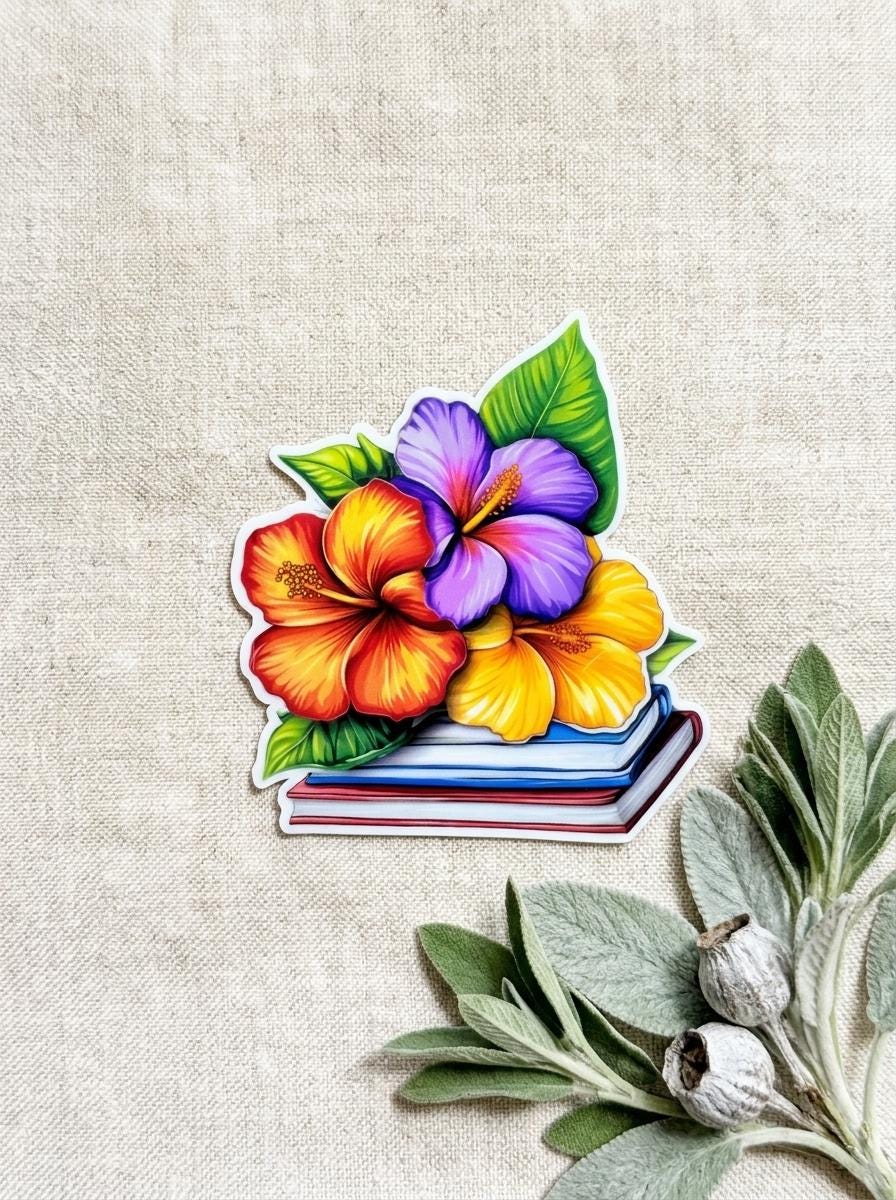 Hawaiian Hibiscus Sticker Bundle | Tropical Floral Vinyl Decal Set by The Sticker Era