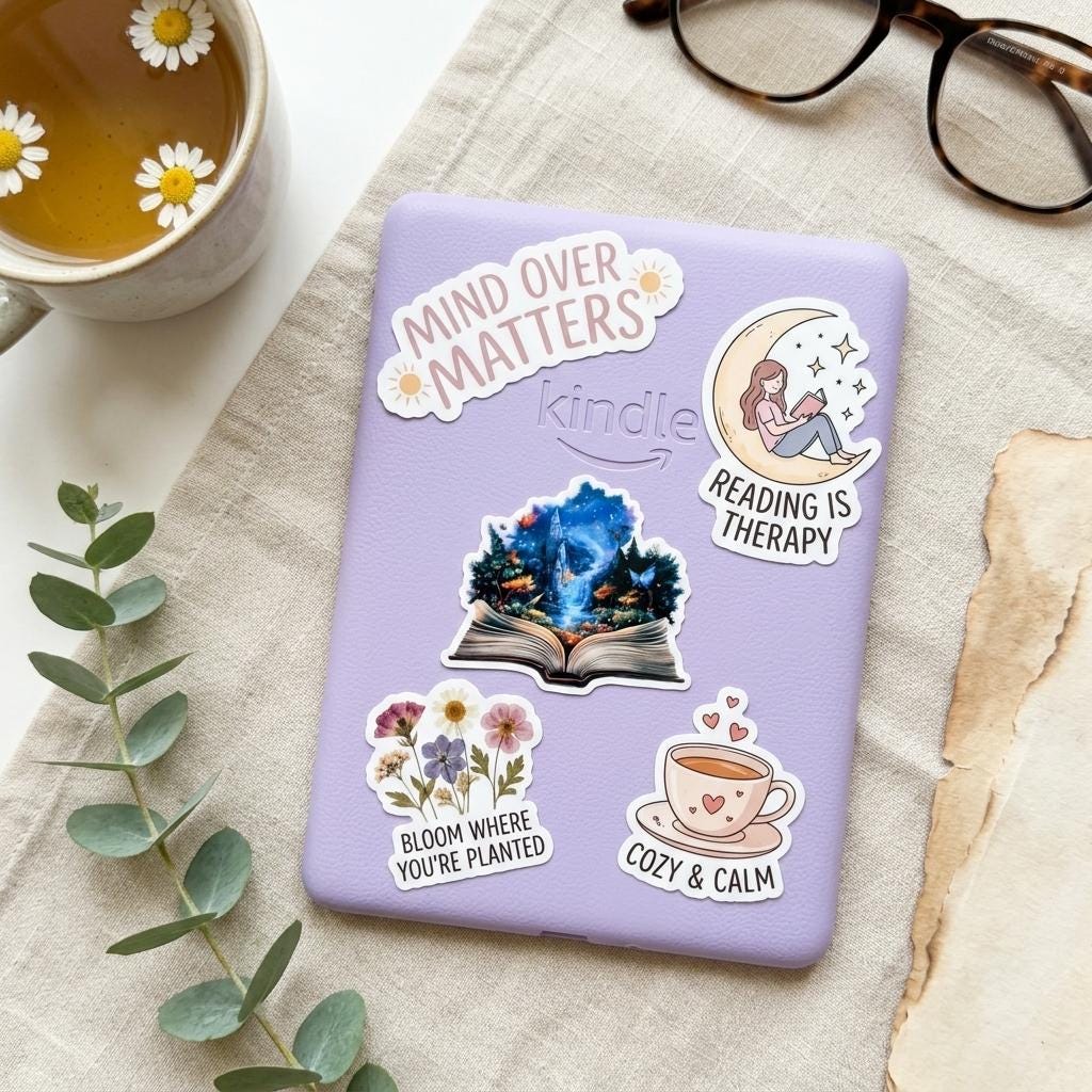 Fantasy Castle Book Sticker: Magical Forest & Stars Vinyl Decal by The Sticker Era