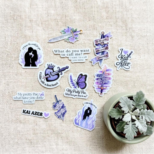 Book Boyfriend Sticker Pack, 12 Waterproof Vinyl Kindle Decals by The Sticker Era
