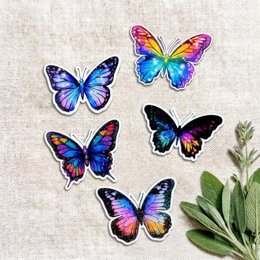 Sparkly Butterfly Sticker Pack: Waterproof Vinyl Decals for Laptop, Journal by The Sticker Era