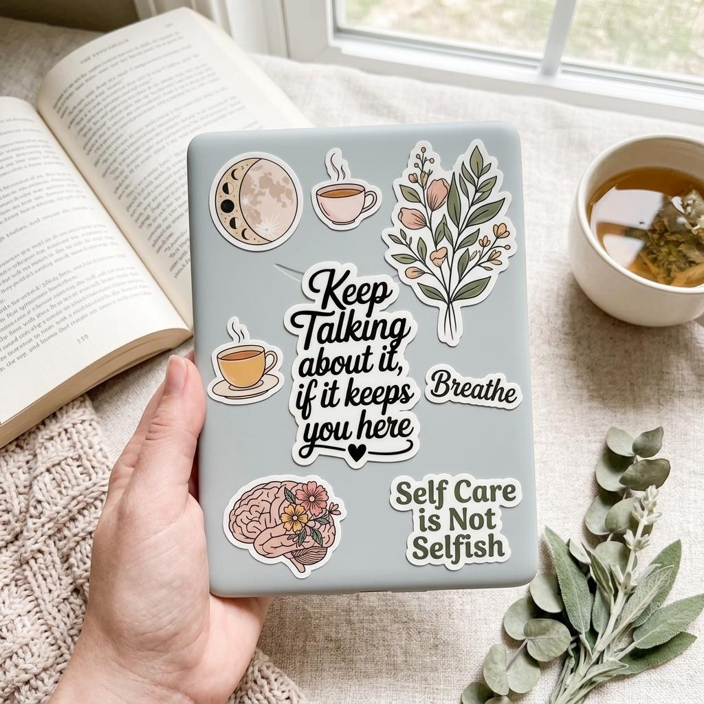 Keep Talking Mental Health Vinyl Sticker | Suicide Prevention Decal by The Sticker Era