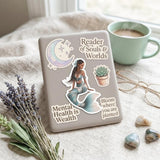 Ethiopian Mermaid Sticker - Water resistant Fantasy Vinyl - African Goddess Ocean Art by The Sticker Era