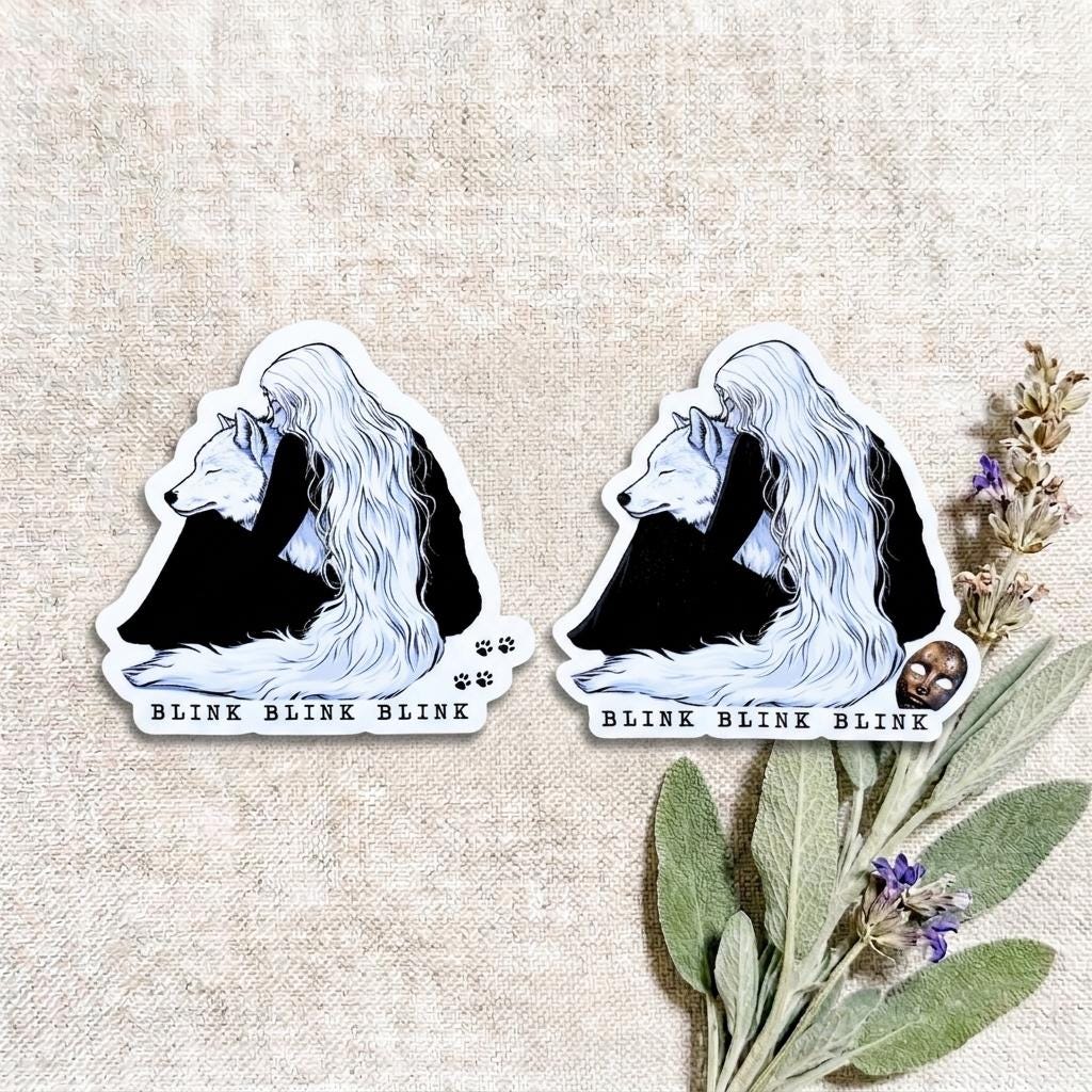 Fantasy Wolf Girl Sticker, Reader Decal by The Sticker Era