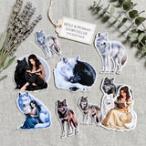 Wolf Sticker Pack, Realistic & Bookish Vinyl Decals, Waterproof for Kindle, Laptop, Water Bottle by The Sticker Era