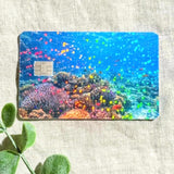 Ocean Coral Reef Debit Card Skin, Waterproof or Holographic Vinyl by The Sticker Era