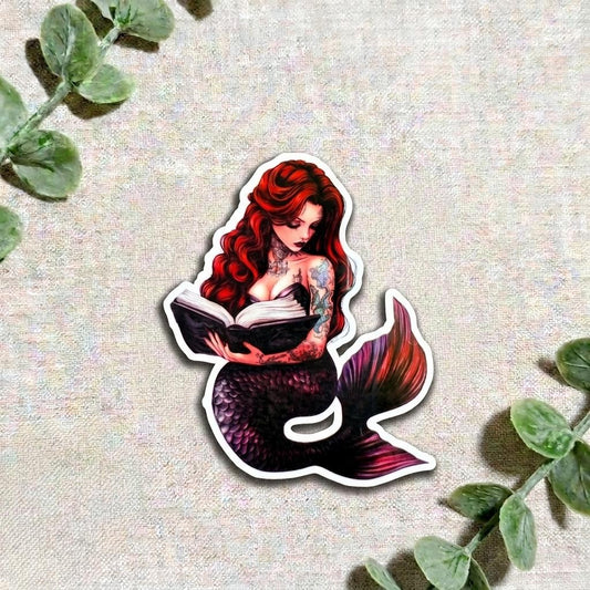 Tattooed Mermaid Book Sticker: Dark Fantasy Kindle Decor by The Sticker Era