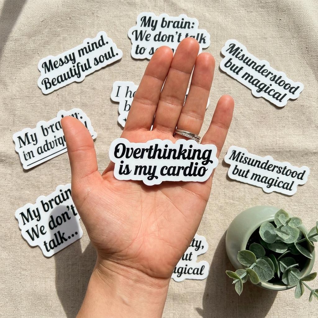 Mental Health Sticker Pack: Relatable Anxiety Humor, Neurodiversity Self-Love by The Sticker Era