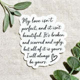 "Under Your Scars" Sticker | Dark Romance Book Quote Vinyl Decal by The Sticker Era