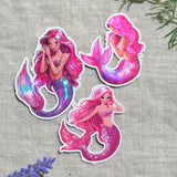 Mermaid Sticker Pack, Pink Bookish Vinyl Decals, Romantasy Reader Gift, Kindle Laptop Journal Set by The Sticker Era
