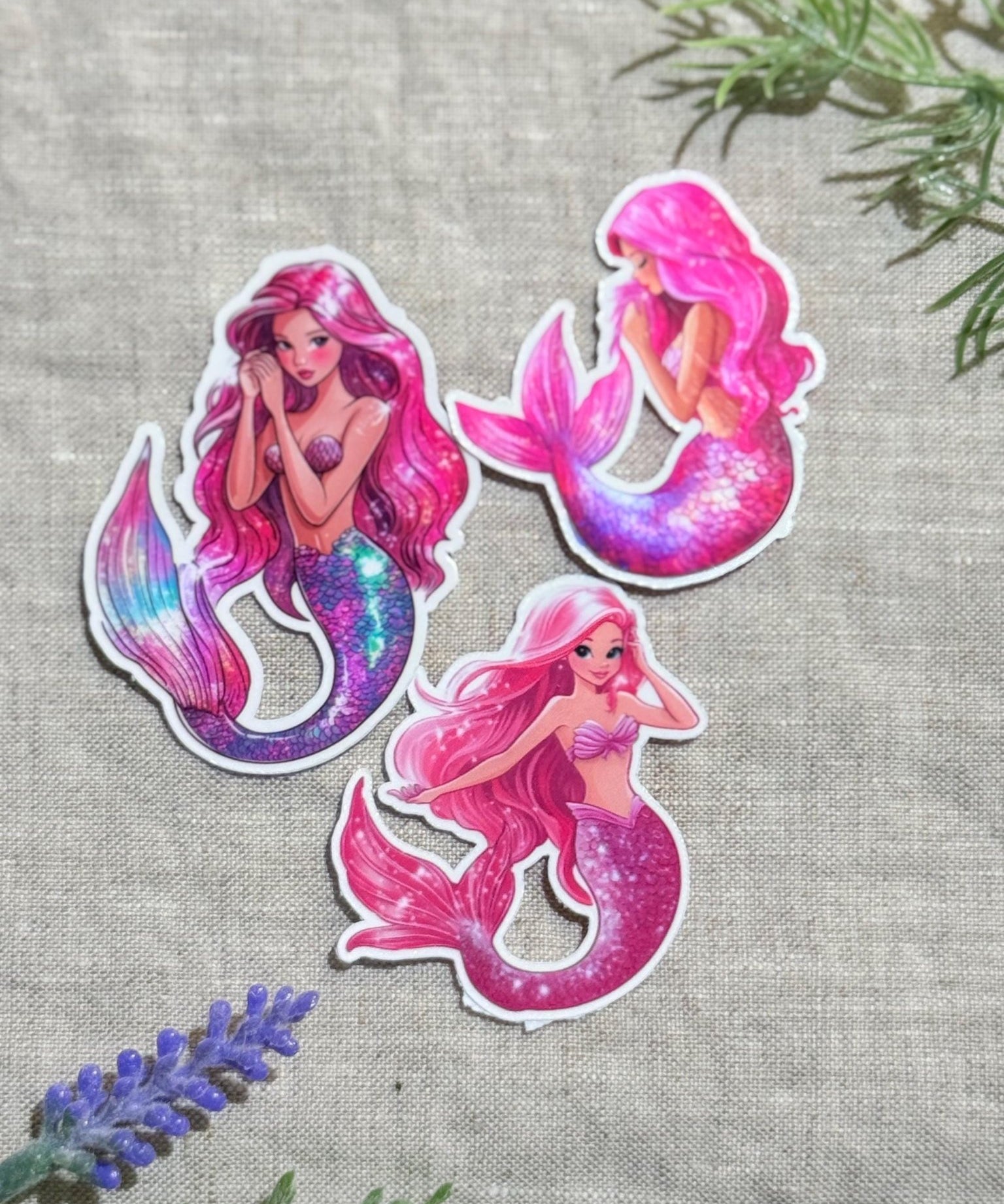 Mermaid Sticker Pack, Pink Bookish Vinyl Decals, Romantasy Reader Gift, Kindle Laptop Journal Set by The Sticker Era