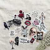 Dark Romance Sticker Pack, Gothic Vampire Booktok Decals, Spicy Reader Vinyl for Kindle & Laptop by The Sticker Era