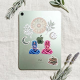 Bookish Medusa Sticker Set of 2, Reading Gorgon Waterproof Vinyl for Kindle & Laptop by The Sticker Era
