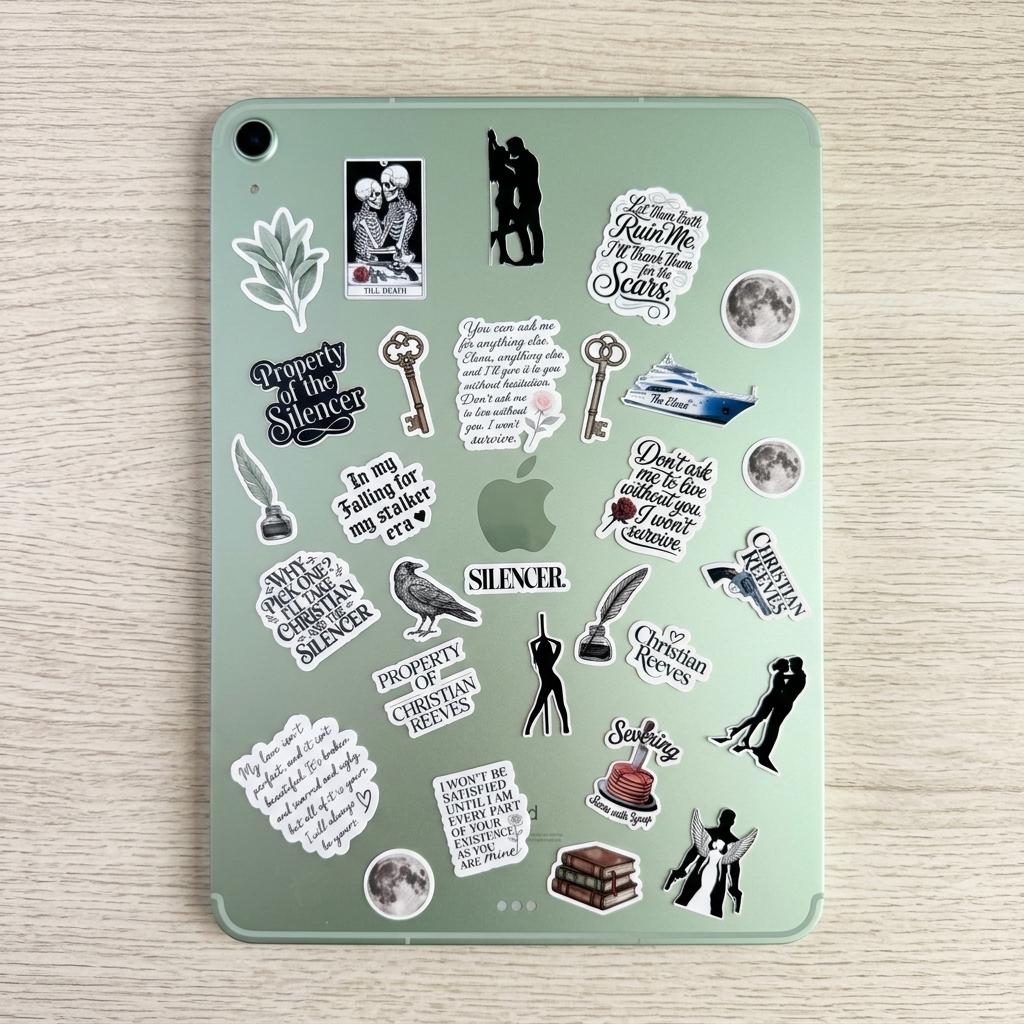 Dark Romance Quote Sticker Pack | 19-Piece "Under Your Scars" Vinyl Decal Bundle by The Sticker Era