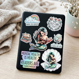 Teal Mermaid Book Sticker Set – 2 Bookish Fantasy Vinyl Decals for Kindle & Water Bottle by The Sticker Era