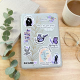 Book Boyfriend Sticker Pack, 12 Waterproof Vinyl Kindle Decals by The Sticker Era