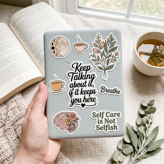Keep Talking Mental Health Vinyl Sticker | Suicide Prevention Decal by The Sticker Era