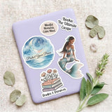 Ethiopian Mermaid Sticker - Water resistant Fantasy Vinyl - African Goddess Ocean Art by The Sticker Era