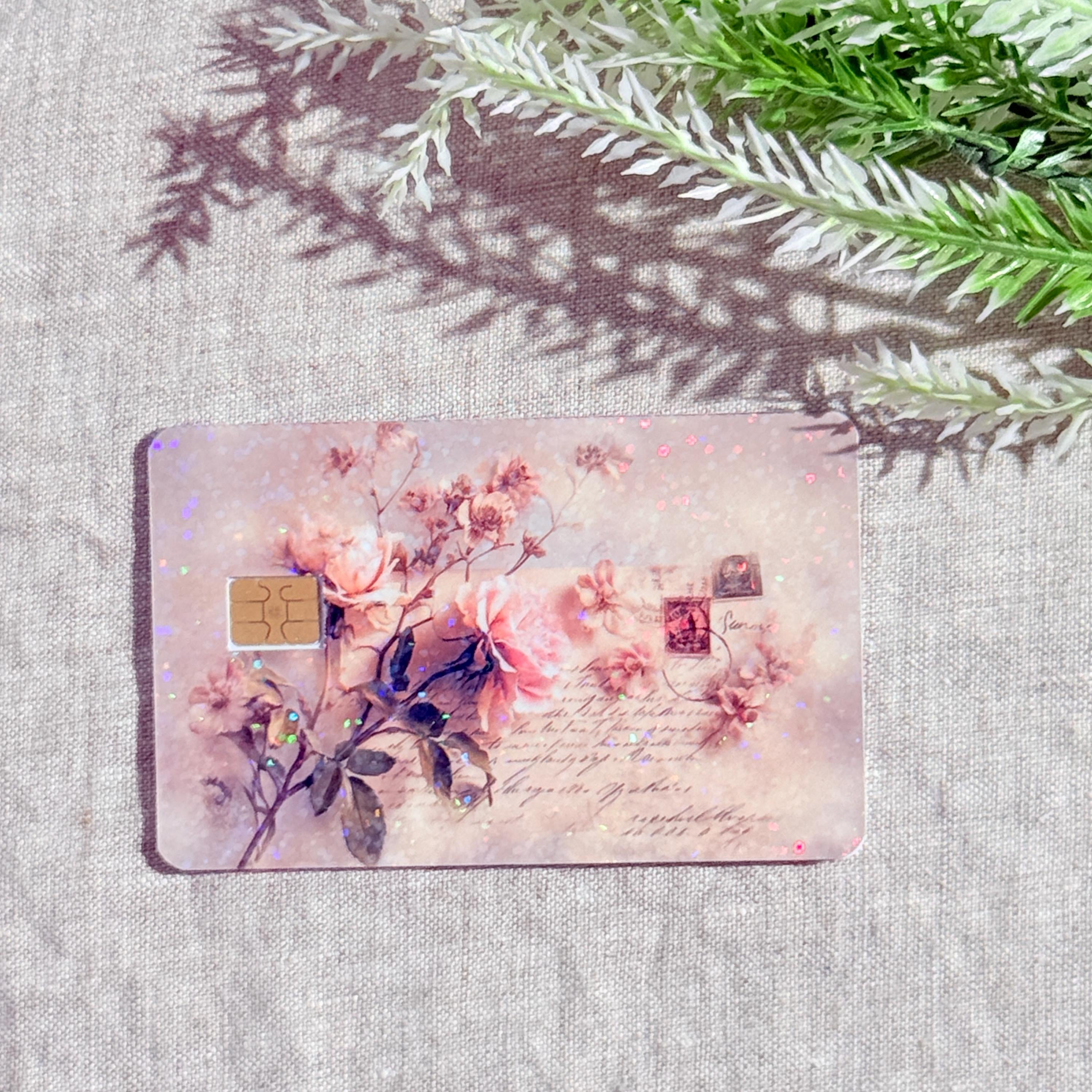 Vintage rose love letter debit card skin by The Sticker Era
