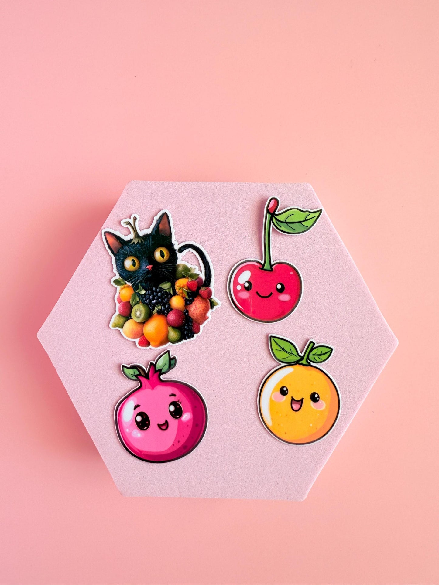 kawaii fruits sticker Bundle – Cute Kawaii Fruit & Cat Stickers | Aesthetic Vinyl Stickers for Journals, Water Bottles, Planners| summer| __etsy:6910225454