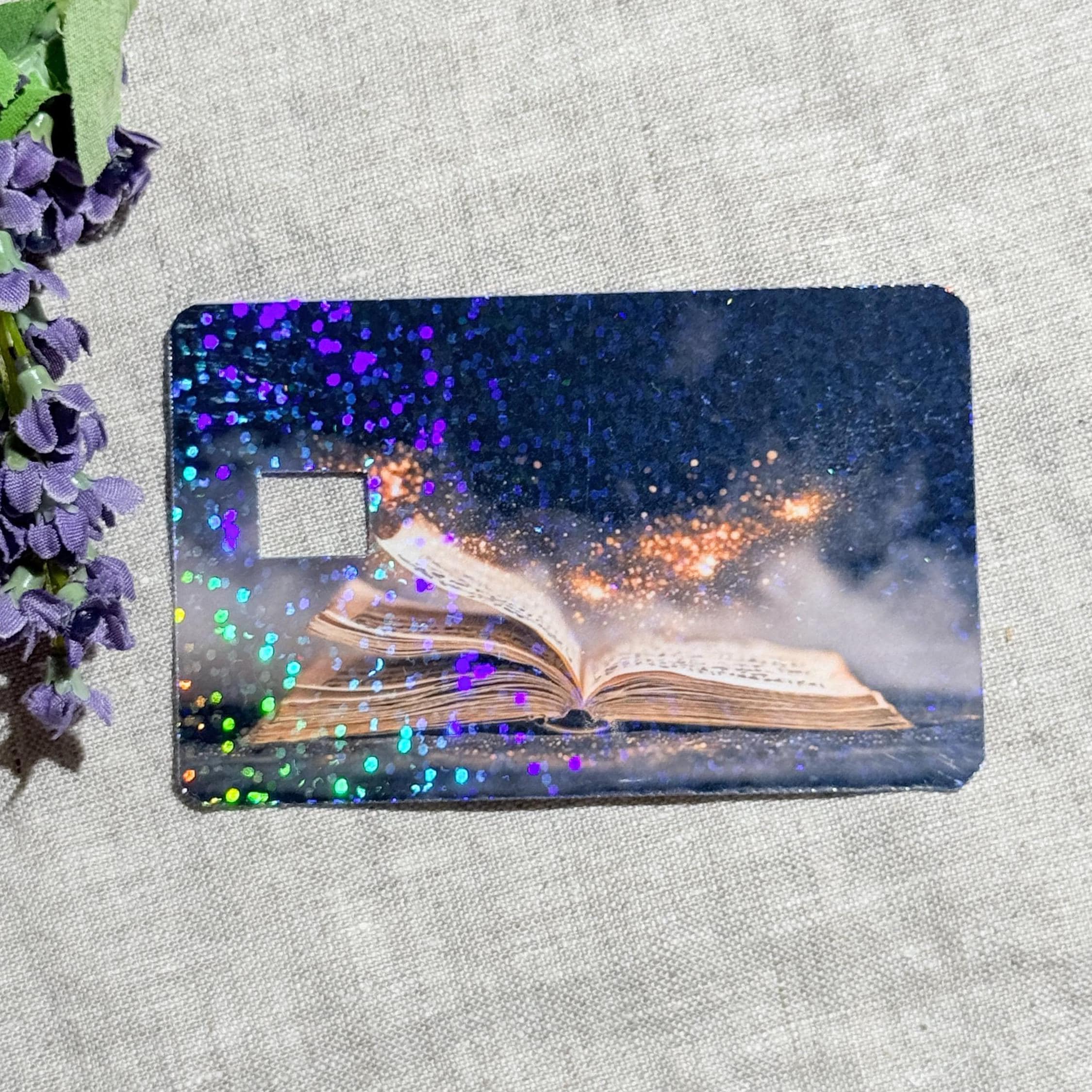 Magic Book Card Skin – Holographic Celestial Debit & Credit Card Sticker by The Sticker Era