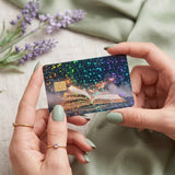 Magic book holographic card skin close-up showing glitter shift by The Sticker Era