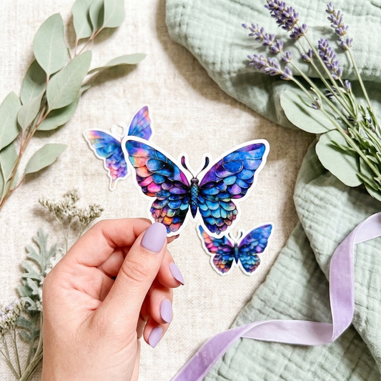 Iridescent Butterfly Sticker – Holographic Fairycore Vinyl Decal – Sticker Era by The Sticker Era