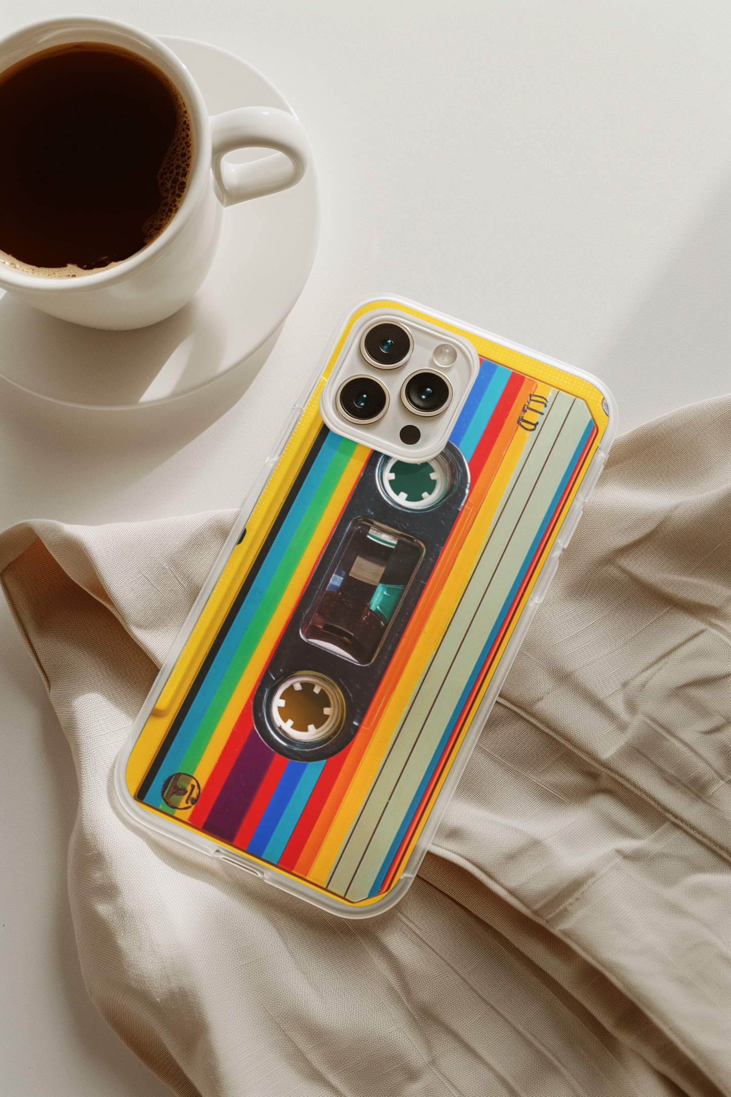 Retro cassette tape phone insert - 80s nostalgic music lover design for clear iPhone cases
