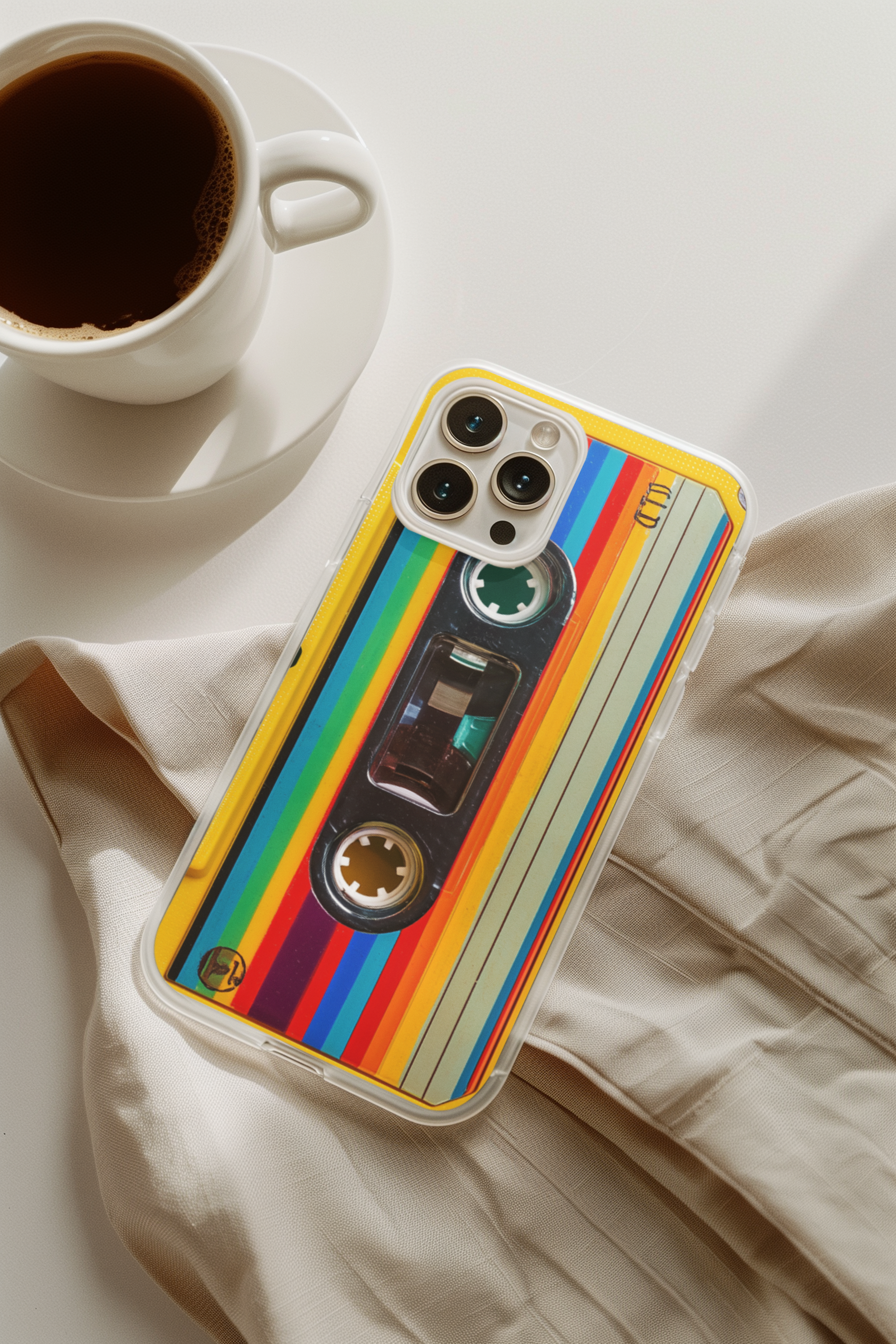 Retro cassette tape phone insert - 80s nostalgic music lover design for clear iPhone cases
