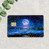 Moon Ocean Card Skin – Holographic Celestial Debit & Credit Card Sticker by The Sticker Era