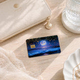 Moon ocean card skin detail, witchy celestial card cover by The Sticker Era