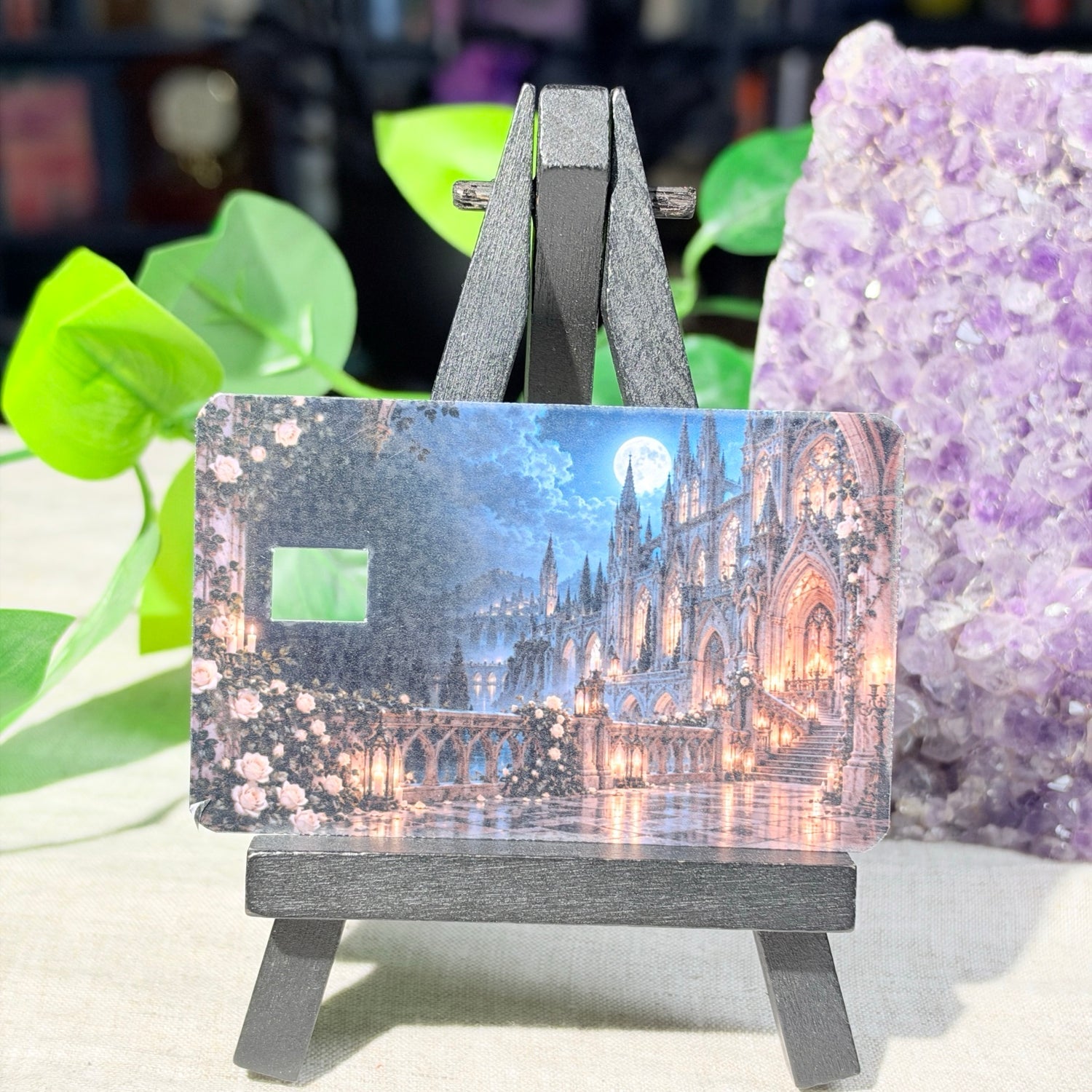 Moonlit Castle Card Skin – Gothic Cathedral & Roses Debit & Credit Card Sticker by The Sticker Era
