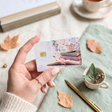 Morning Read Card Skin – Teacup & Books Debit & Credit Card Sticker by The Sticker Era