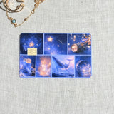 Close up of the celestial collage tiles with the chip cutout
