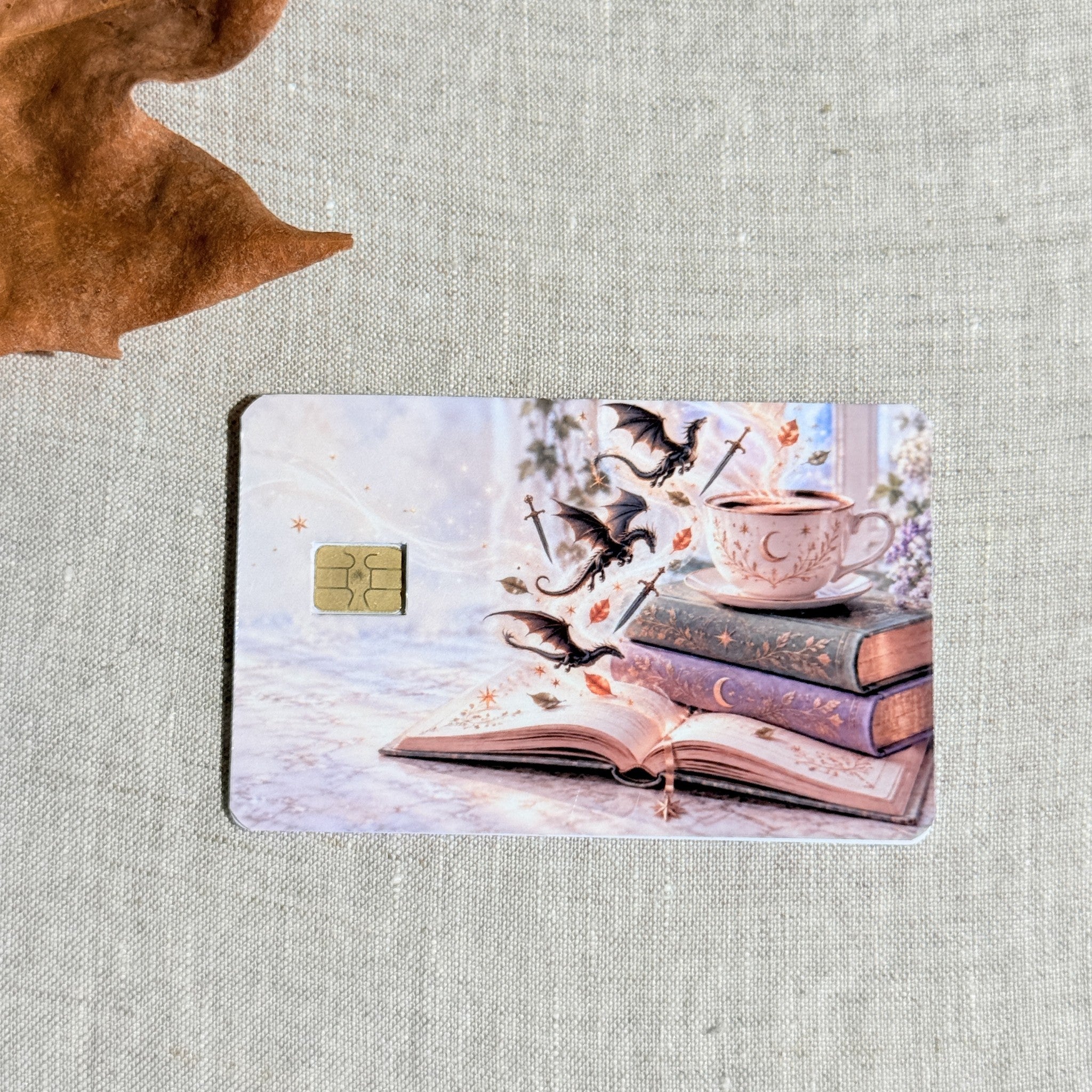 Dragon and Sword Card Skin – Pastel Fantasy Debit & Credit Card Sticker by The Sticker Era