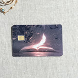 Feather and Book Card Skin – Midnight Muse Debit & Credit Card Sticker by The Sticker Era