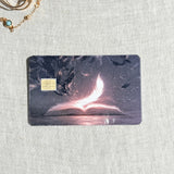 Feather and Book Card Skin – Midnight Muse Debit & Credit Card Sticker by The Sticker Era