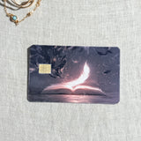Feather and Book Card Skin – Midnight Muse Debit & Credit Card Sticker by The Sticker Era